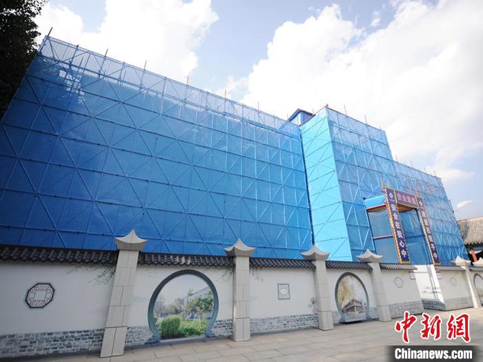 正在修缮中的伪满皇宫博物院勤民楼。 刘栋 摄 正在修缮中的伪满皇宫博物院勤民楼。 刘栋 摄