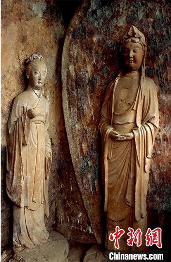 图为麦积山石窟165窟。(资料图) 敦煌研究院供图 摄