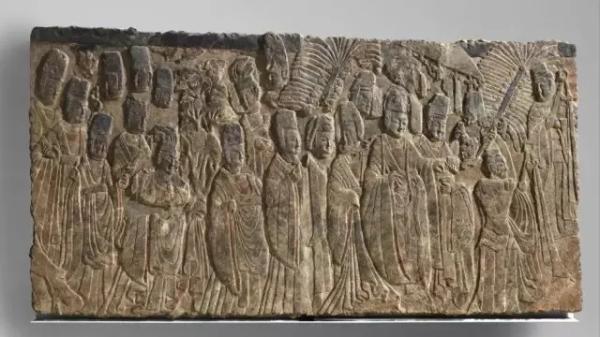 宾阳中洞 皇帝礼佛图 美国纽约大都会艺术博物馆藏