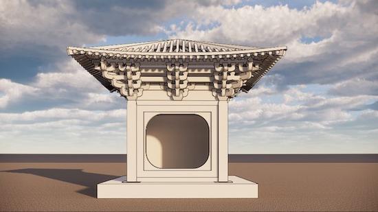  石殿复原（建筑制图：徐东）