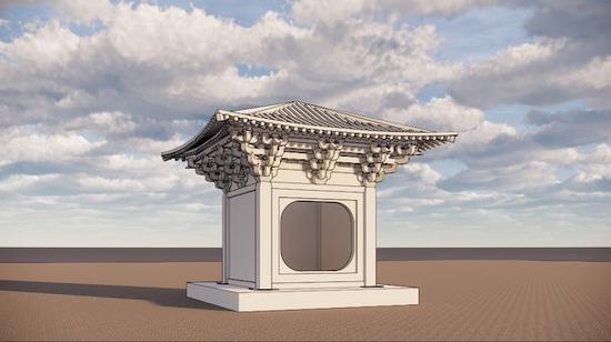 石殿复原图（建筑制图：徐东）