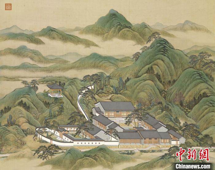 避暑山庄清溪远流复原效果图 承德市文物局和中央美术学院避暑山庄复原研究课题组绘 摄